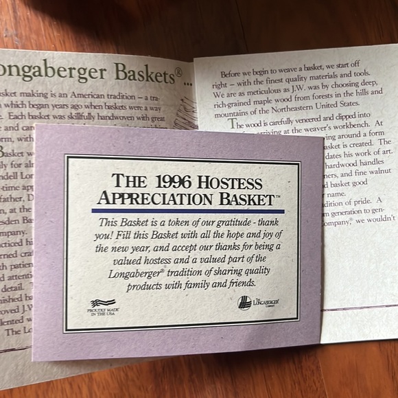 Longaberger 1996 hostess appreciation basket - Picture 5 of 7